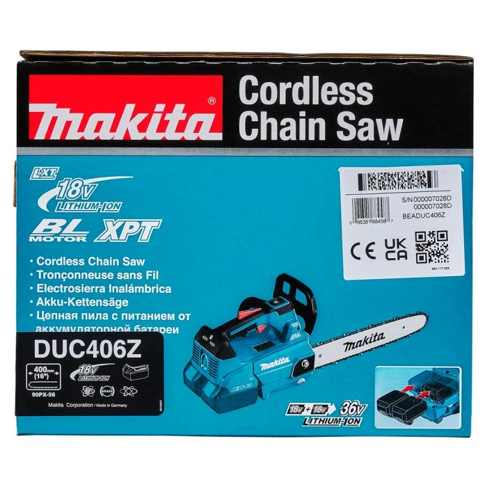 Makita DUC406Z 2x18 V Tophandle Kettingzaag 40 Cm 19 Makita DUC406Z 2x18 V Tophandle Kettingzaag 40 Cm - Afbeelding 19